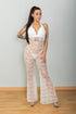 Mono de encaje blanco transparente con top halter