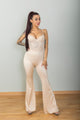 Mono Beige con Corset de Encaje