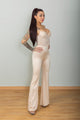 Mono Beige con Corset de Encaje