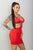 Mini Vestido Cut-Out Rojo con Detalles de Brillo