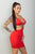 Mini Vestido Cut-Out Rojo con Detalles de Brillo