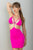Mini Vestido Cut-Out Rosa Fucsia con Detalles de Brillo