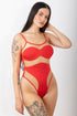 Sexy body rojo con transparencia