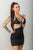 Ver detalles Mini Vestido Cut-Out Negro con Detalles de Brillo