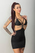 Ver detalles Mini Vestido Cut-Out Negro con Detalles de Brillo