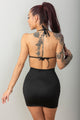 Ver detalles Mini Vestido Cut-Out Negro con Detalles de Brillo