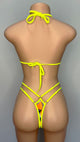 Bikini Neón Psicodélico de Tiras Múltiples