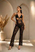 Mono de Encaje Cut-Out con Escote Halter – Negro