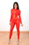 Sexy y atractivo mono de mujer rojo con transparencias J&L