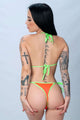 Sexy bikini en tonos fluor naranja y verde
