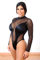 Sexy y atractivo body de mujer negro con transparencias J&L