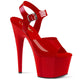 Sandalia en rojo charol con correa